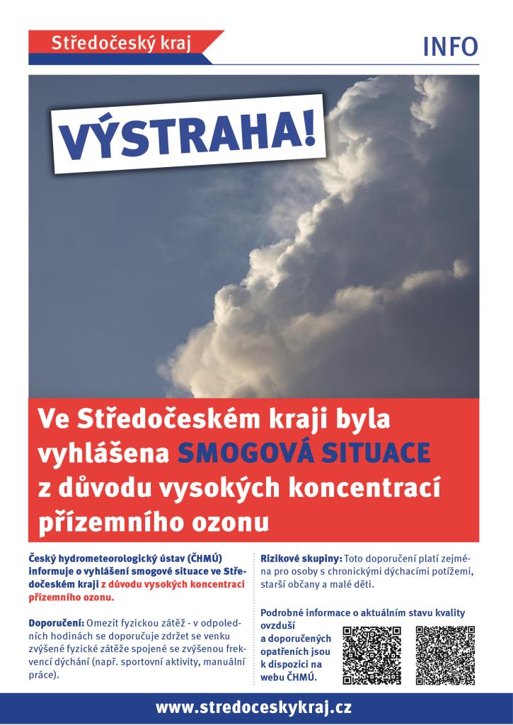 Výstraha -  vyhlášení smogové situace ve&nbsp;Středočeském kraji