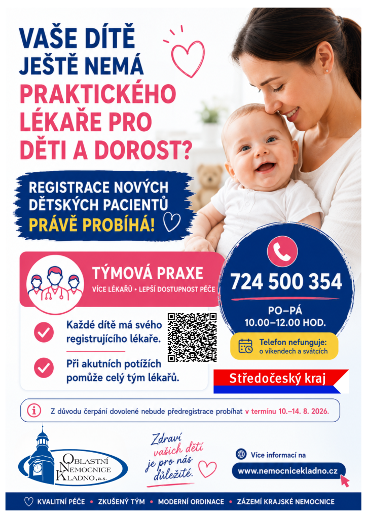  Kladenská nemocnice otevírá registraci nových dětských pacientů